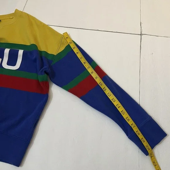 Polo Ralph Lauren Mens Striped Colorblock Crewneck Sweatshirt Size M